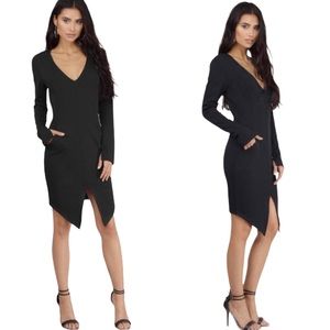 Tobi ON EDGE SLIT MIDI DRESS Black S